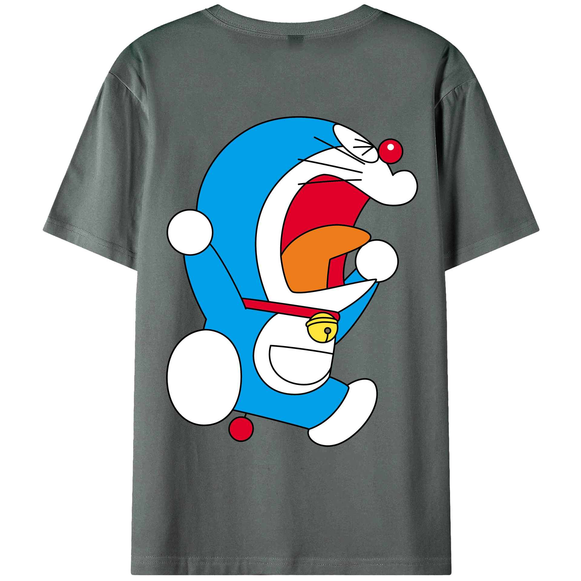 （画像用） ドラえもん Doraemon 綿100％ メンズ半袖Tシャツ（バックプリント） 通気性